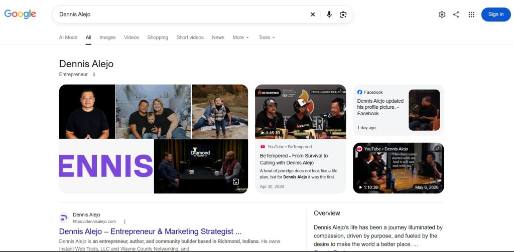 Google Knowledge Panel Dennis Alejo